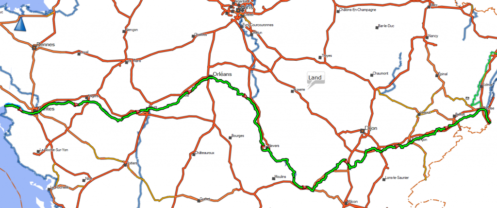 Unsere Route entlang der Loire und des EV 6 - rd. 1300km
